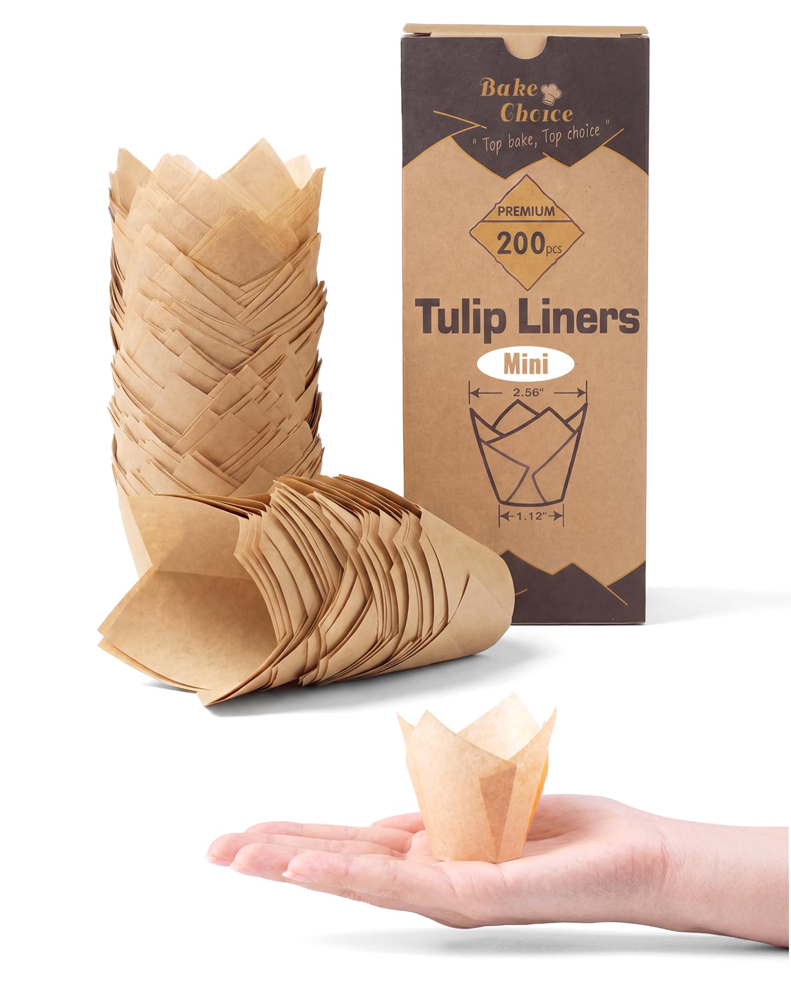 Amazon.com: Bake Choice 200pcs Natural Mini Tulip Cupcake Liners
